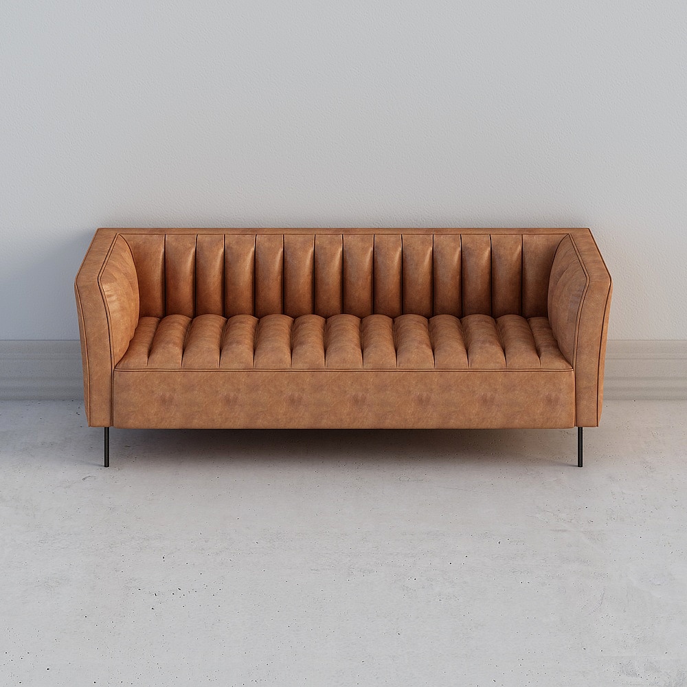 Inspiración III Arte Italiano en Cuero Sofá Combinación Sala de Estar Grande Sofá Villa 373B-5-Tres Piezas