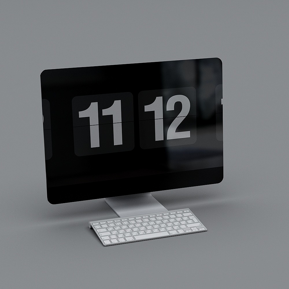 Elegant Low-Poly 3D Computer Monitor Model
