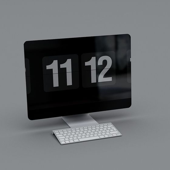 Elegant Low-Poly 3D Computer Monitor Model
