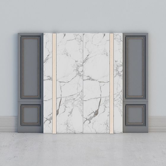 Stylish 3D Model Door Design with Realistic Marble Texture