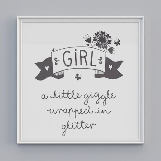 Charming Girly Quote Frame 3D model