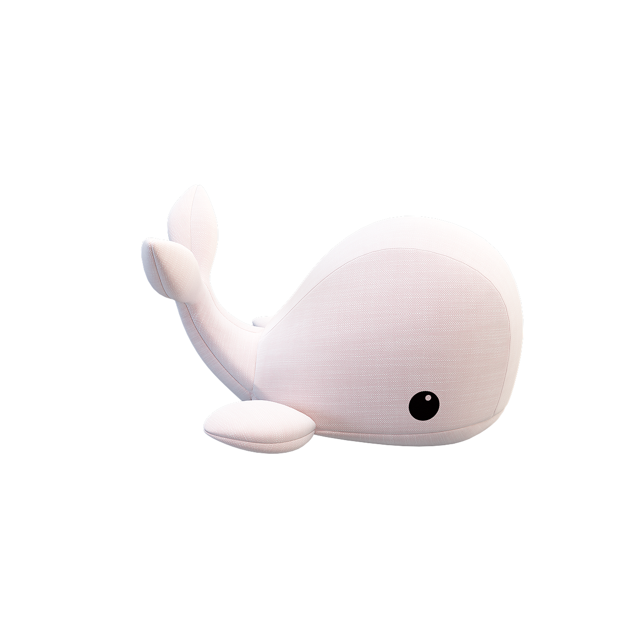 Charming Pink Whale 3D Model – Low-Poly Fabric Texture