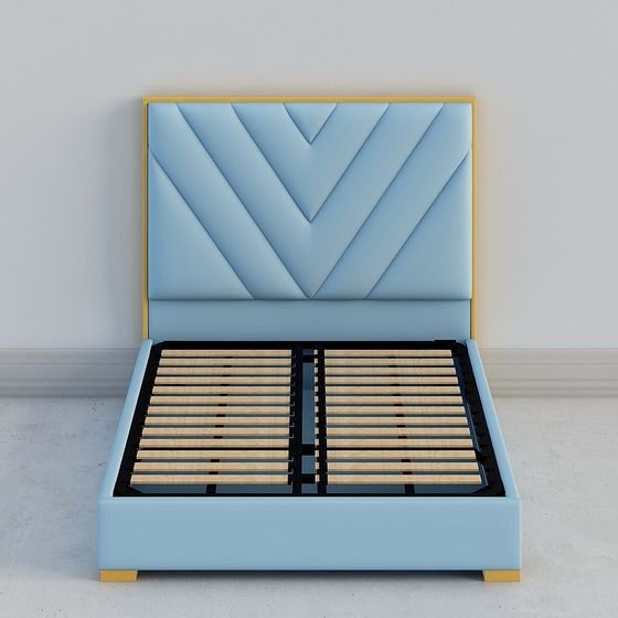 Geometric 3D Model Bed Frame for Modern Interiors