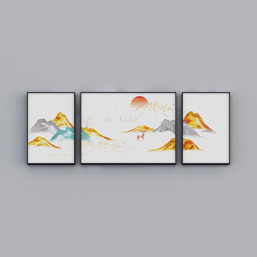 Glorious Fine Paintings - Simple Modern -L-35015-1-2-3-Landscape Decoration Paintings