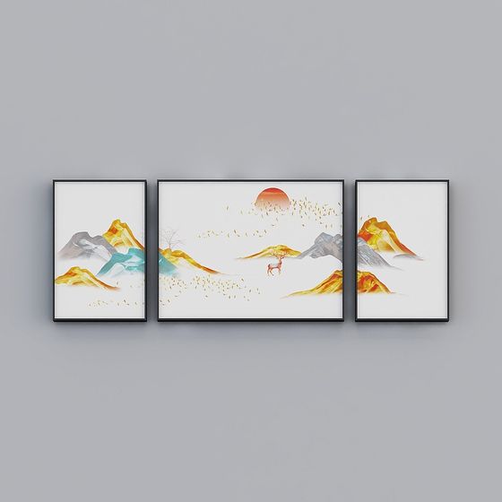 Morning Dawn Triptych 3D model