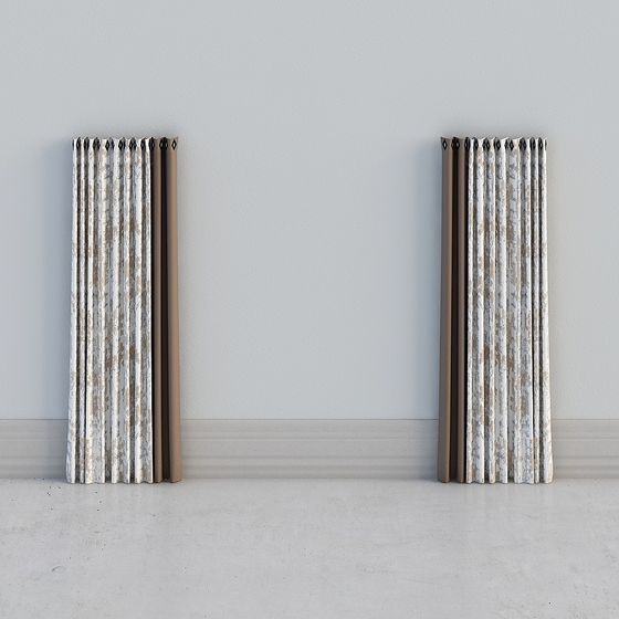 Vintage-Inspired Low Poly Curtain 3D Model