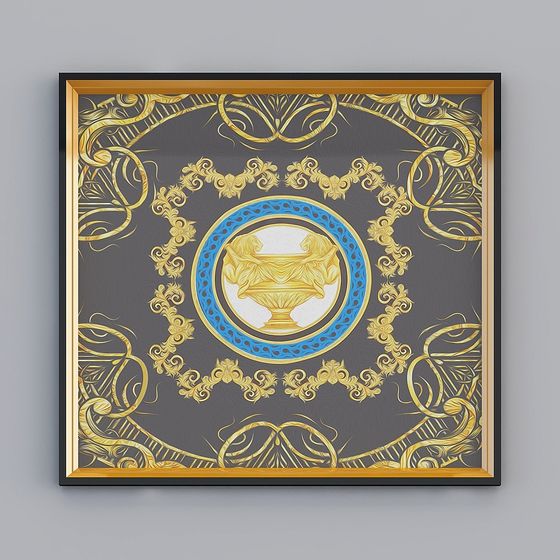 Lavish Golden Trophy Wall Art 3D model