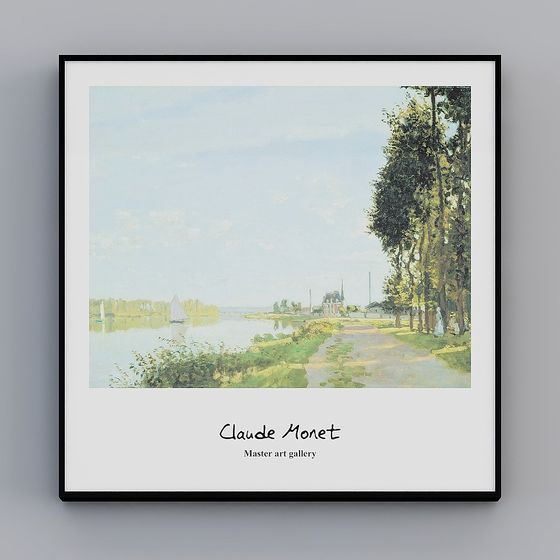 Monet-Inspired Tranquil River Scene 3D model