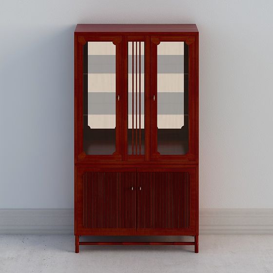 Elegant Chinese Style Bookshelf 3D model