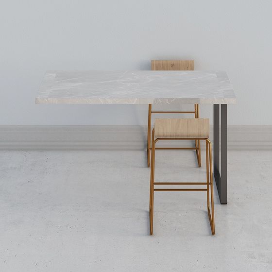 Urban Luxe Dining Table and Chairs 3D model