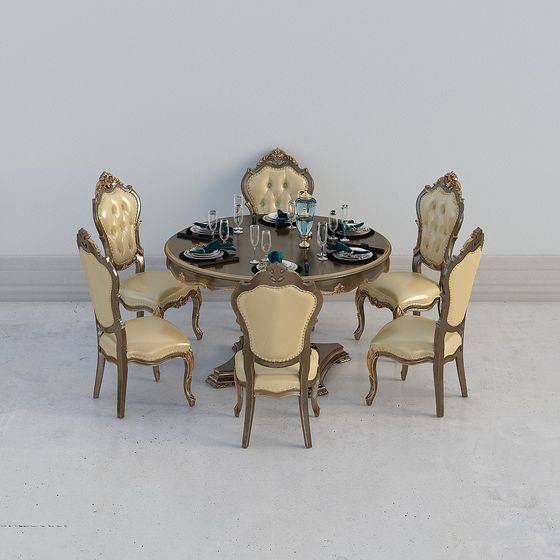 Luxurious Royal Dining Set 3D model