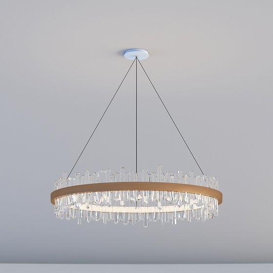 Elegant Low-Poly Chandelier 3D Model