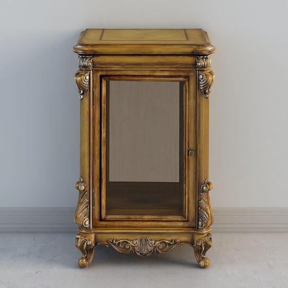Golden Antique Cabinet 3D model