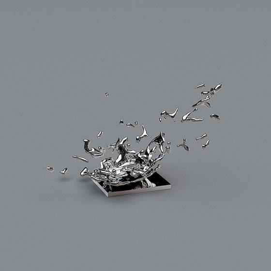 Liquid Metal Splash 3D model for Creative Designs