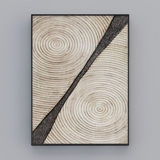 Circles and Stripes Wall Art 3D model