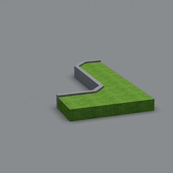 Contemporary Grassland Flower Bed 3D model