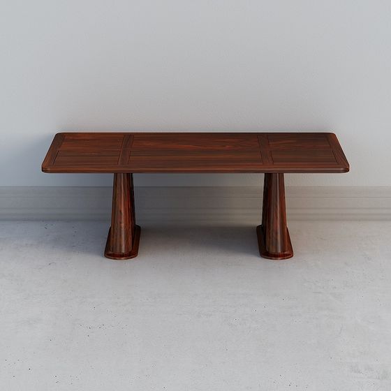 Vintage Wooden Dining Table 3D model