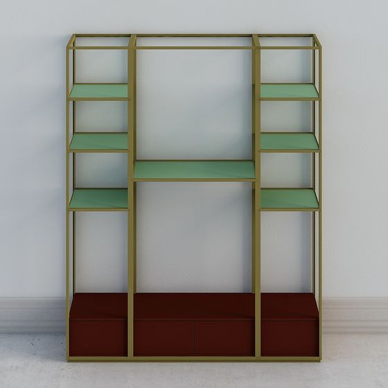 Chic Minimalist Bookshelf 3D model for Creative Spaces