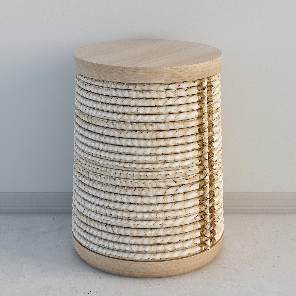 Rope Wrapped Stool 3D model