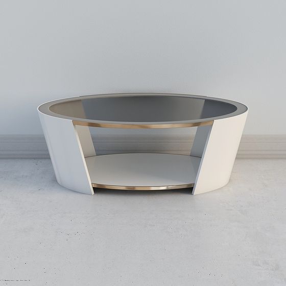 Sleek Round Coffee Table 3D model for Modern Spaces