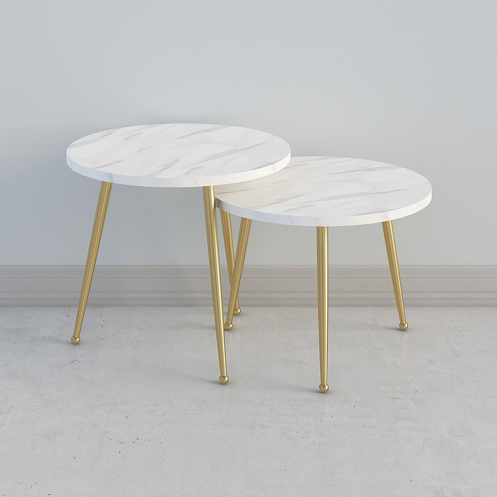 Coppia di Tavoli da Caffè Rotondi