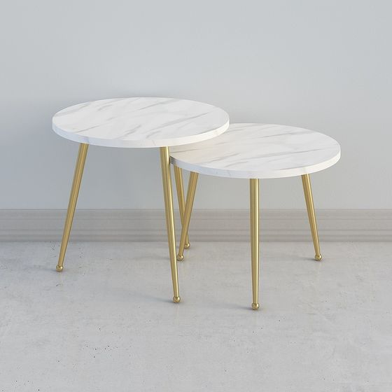 Coppia di Tavoli da Caffè Rotondi