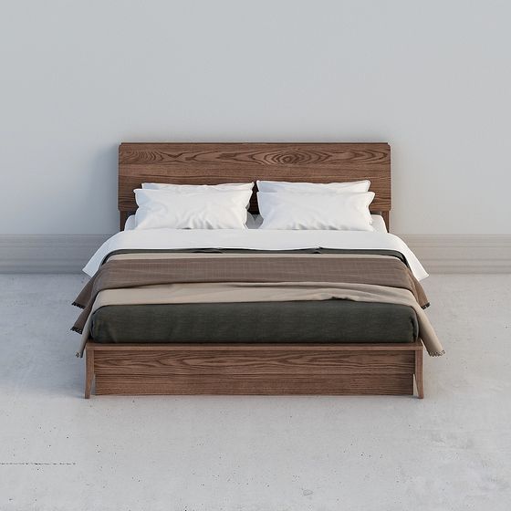 Modern Low-Poly Bed Frame 3D model