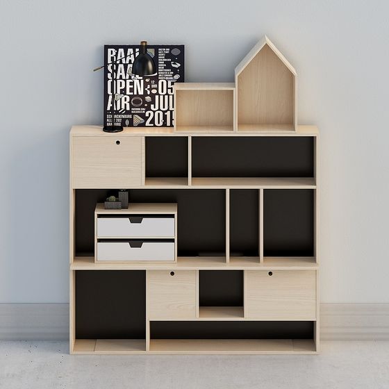 Creative Urban Bookshelf 3D model for Stylish Spaces