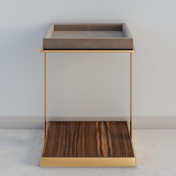 Minimalist Low-Poly Side Table 3D Model