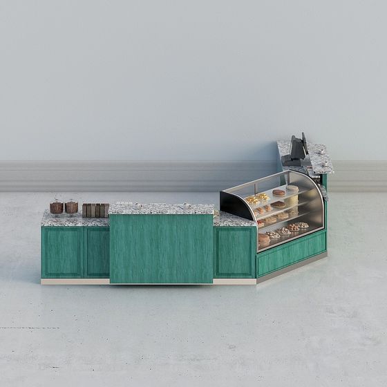 Stylish Bakery Counter 3D model for Modern Design