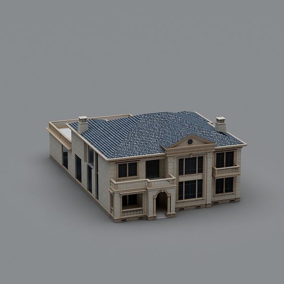 Urban Oasis Elegant Villa 3D model for Creative Projects