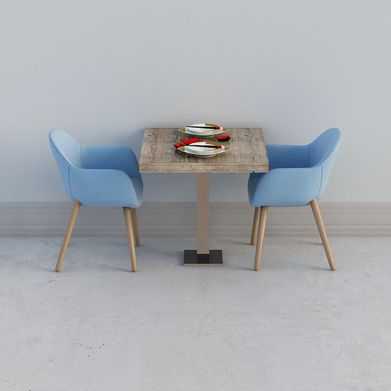 Urban Corner Dining Table and Chair 3D model for Stylish Interiors