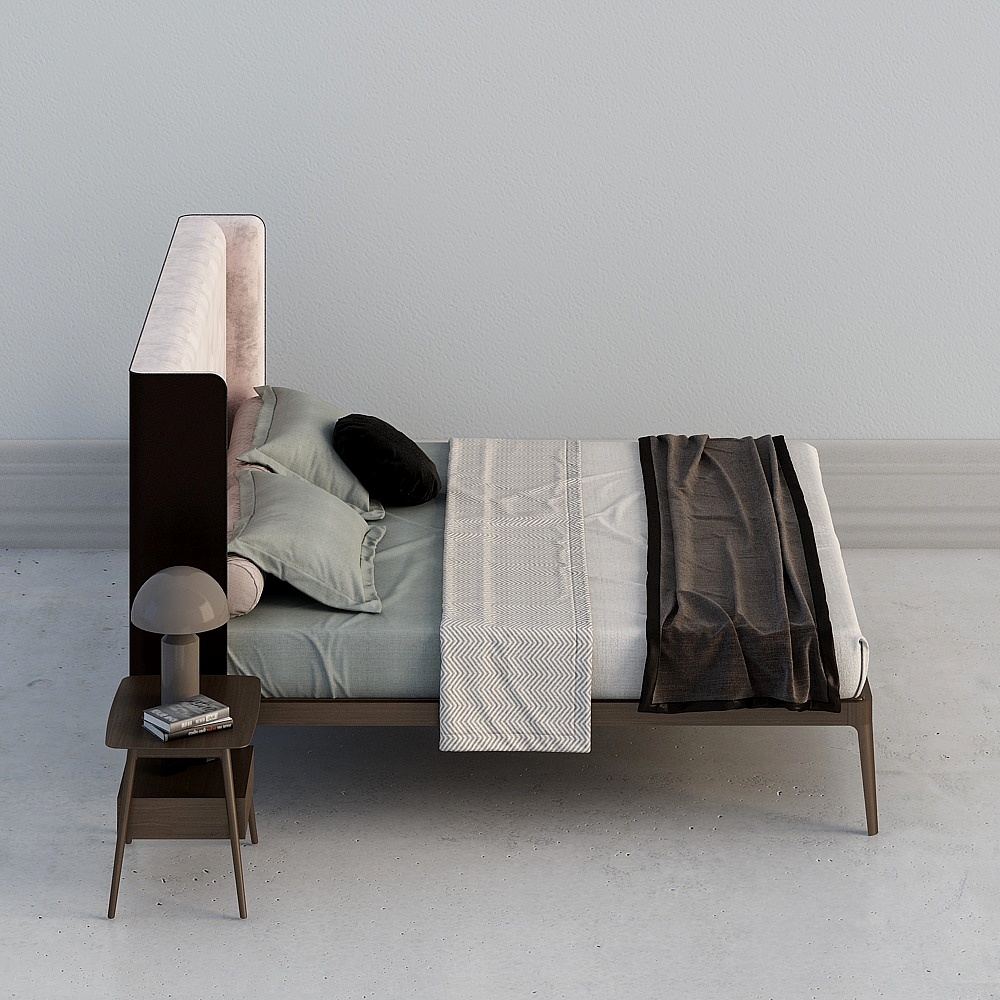 Modern Minimalist Bed 3D model