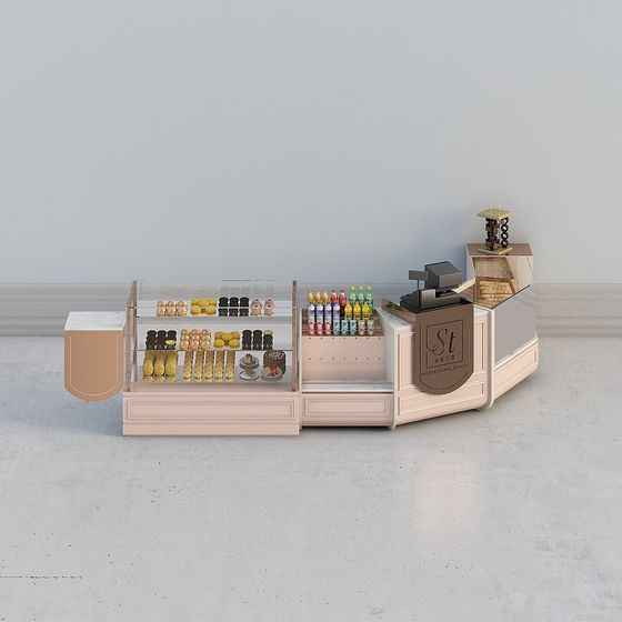 Charming Dessert Shop Counter 3D model