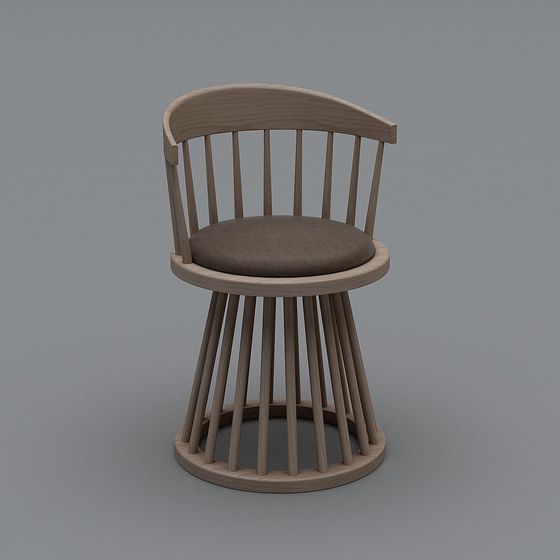 Elegant Low-Poly Scandinavian Style Chair 3D model