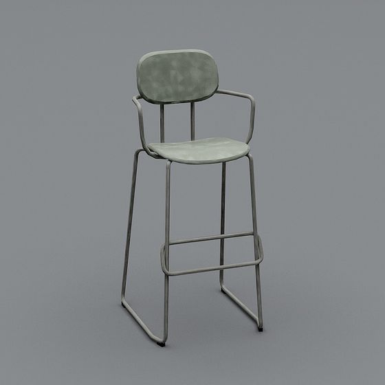 Contemporary Minimalist Bar Stool 3D model