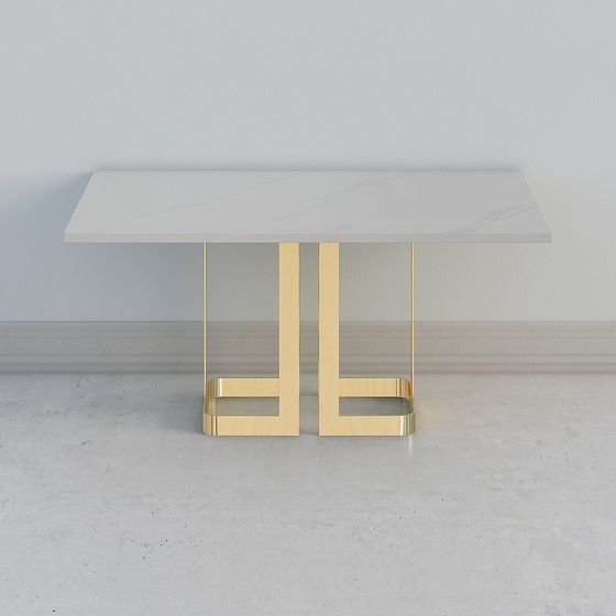 Elegant Marble & Gold Table 3D model