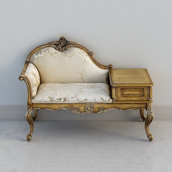 Elegant Classical Sofa Chair 3D model