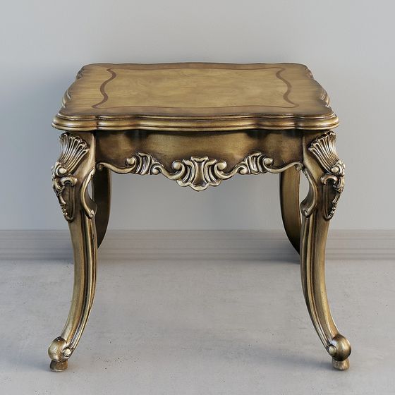 Golden Baroque Side Table 3D model