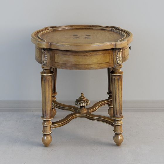 Classic Round Table 3D model with Vintage Charm