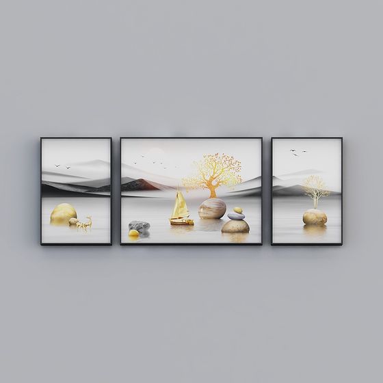 Tranquil Nature-Inspired 3D Model Artworks