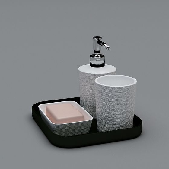 Sleek Bathroom Accessories 3D model for Modern Spaces