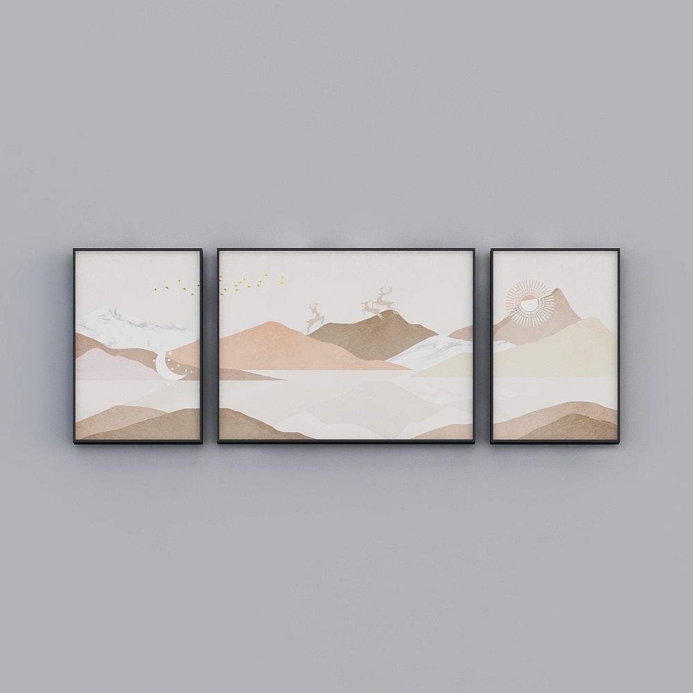Glorious Fine Painting - Simple Modern -L-80871-1-2-3-Landscape Pattern Decoration
