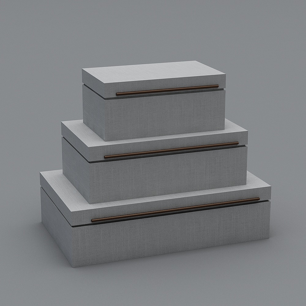 Elegant Stacked Gift Boxes 3D model