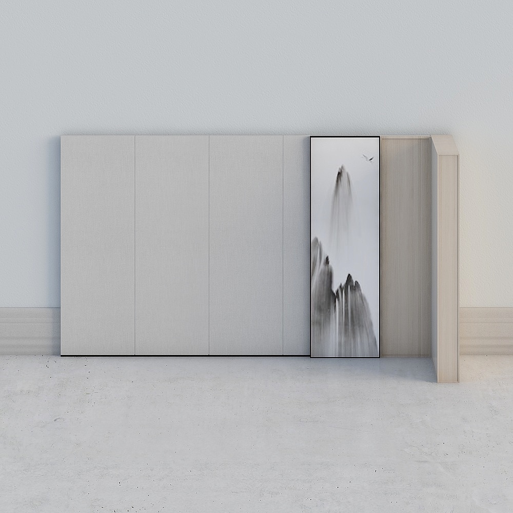 Ink Landscape Folding Screen 3D Model