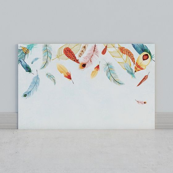 Vibrant Feather Artwork 3D Model