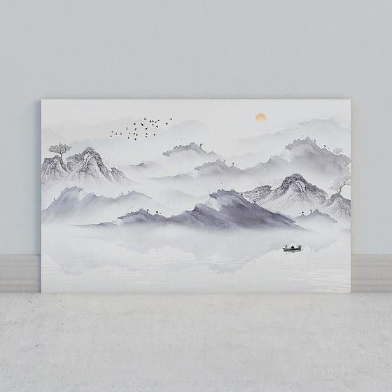 Oriental Ink Landscape 3D model