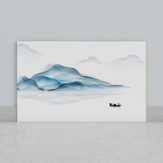 Misty Lone Boat 3D model