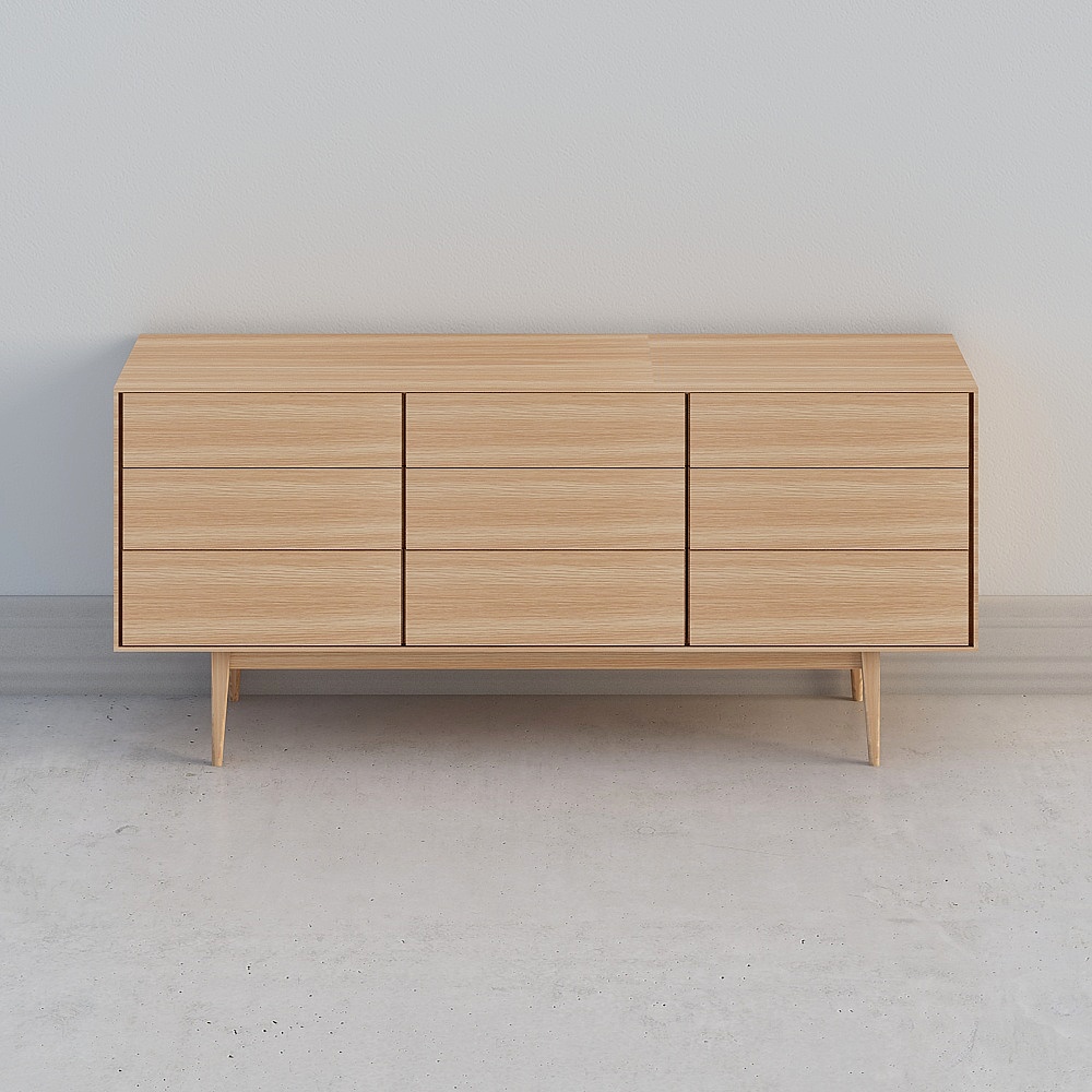 Waiting for people to pick up the nine bucket cabinet oak