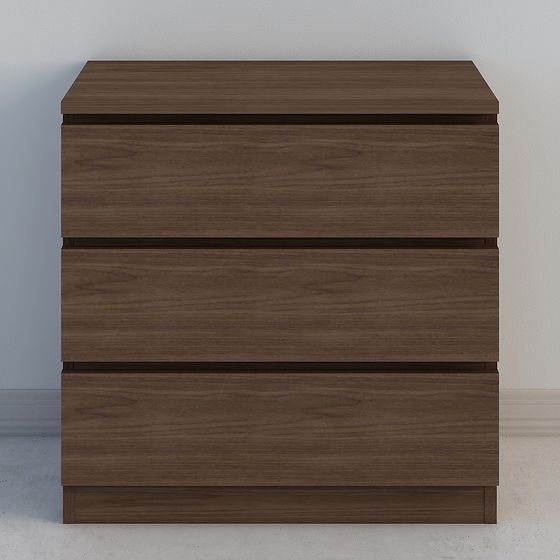 Elegant Low Poly Drawer Cabinet 3D Model